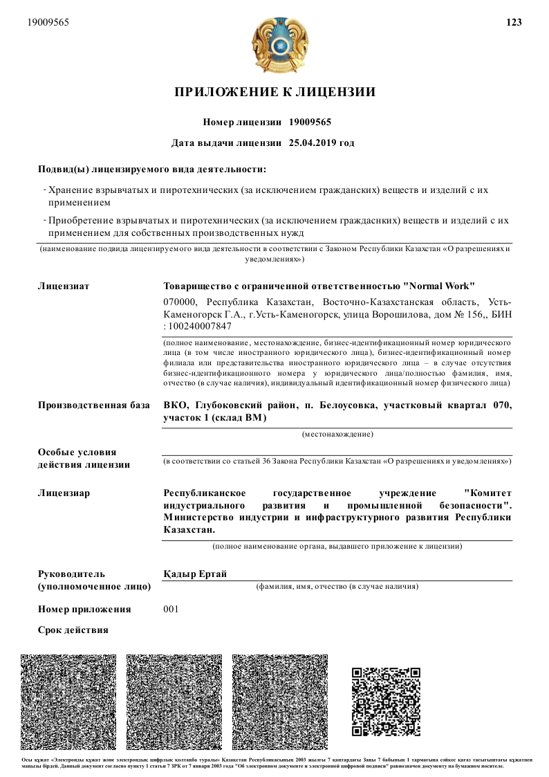 Лицензия ВР ТОО Normal Work-2